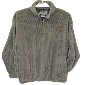 Vintage Kanata 1/4 Zip Pullover Fleece Sweater Jacket Mens Large Beige Pockets